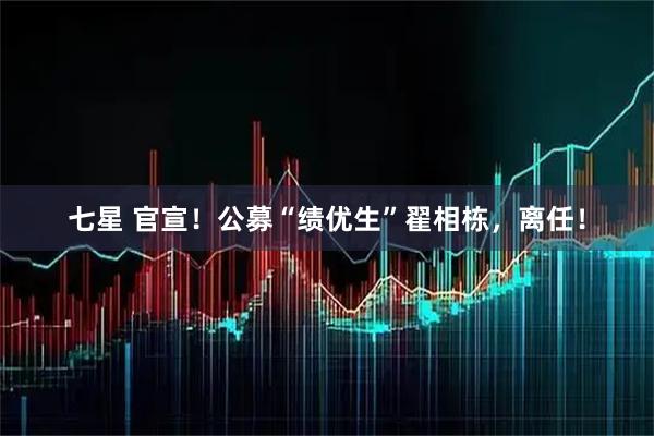 七星 官宣！公募“绩优生”翟相栋，离任！