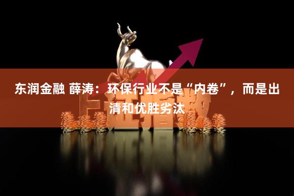 东润金融 薛涛：环保行业不是“内卷”，而是出清和优胜劣汰